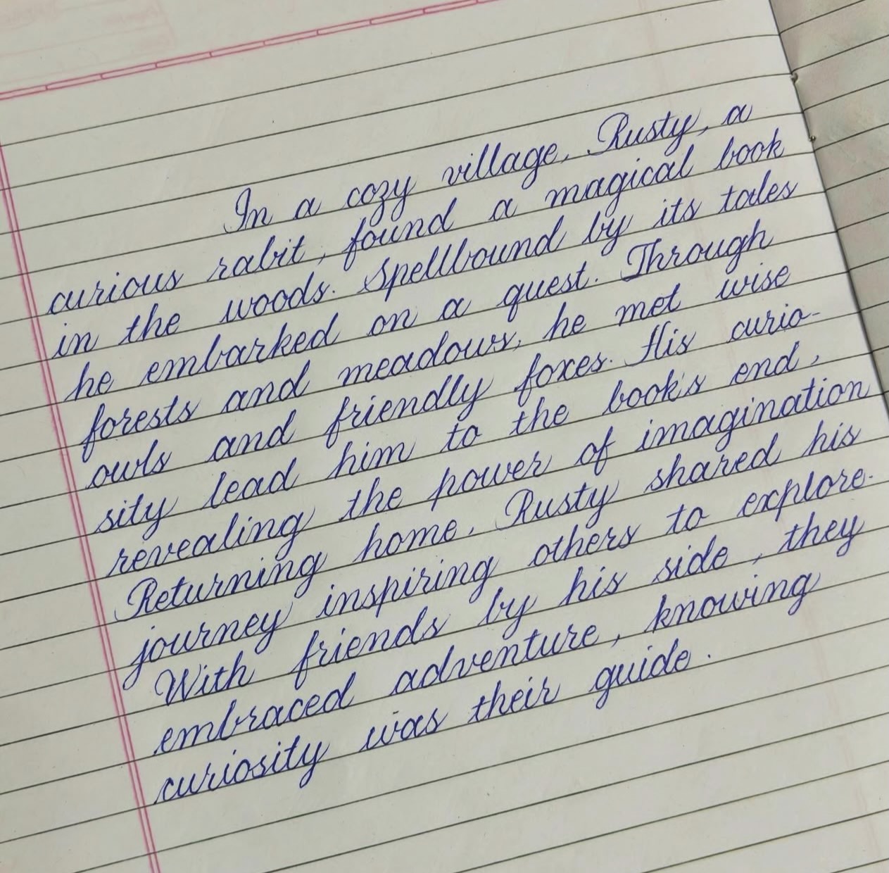 Original handwriting sample